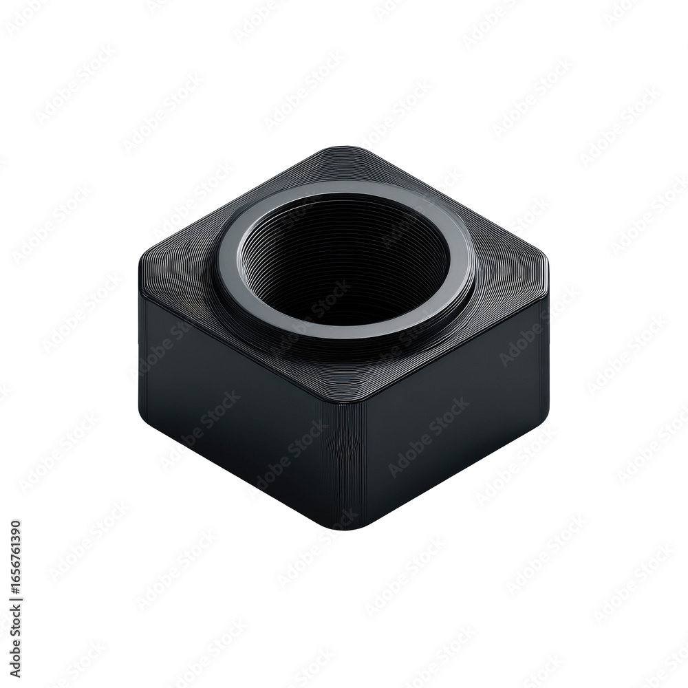 Obraz premium Dark, square nut with a circular cavity
