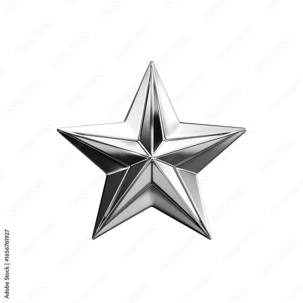Obraz premium Glossy, metallic silver star