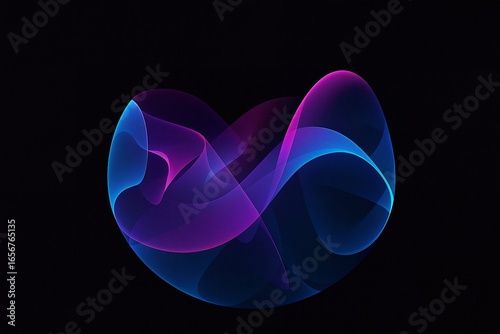 neon futuristic 3d sphere of blue purple glowing digital waves particles future technology concept engineering science abstract energy orb data innovations