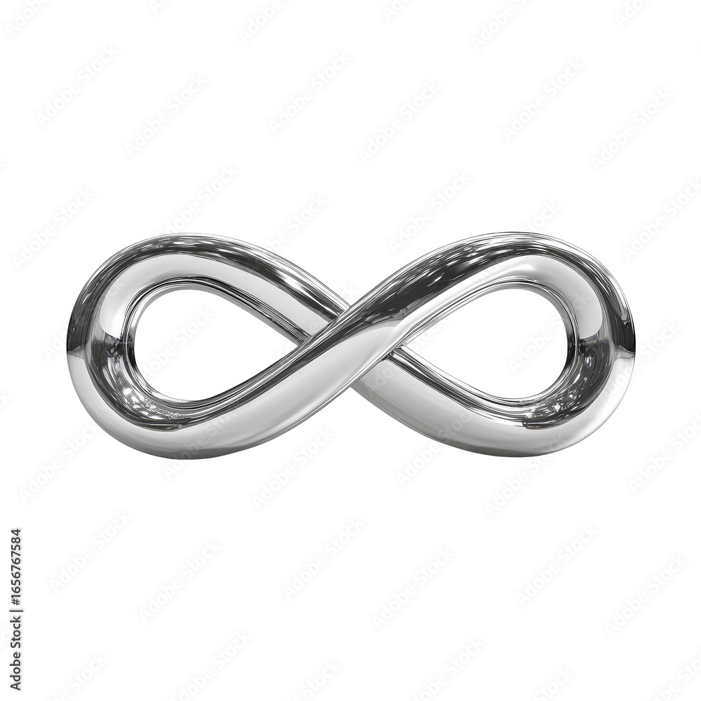 Fototapeta premium Polished chrome infinity symbol
