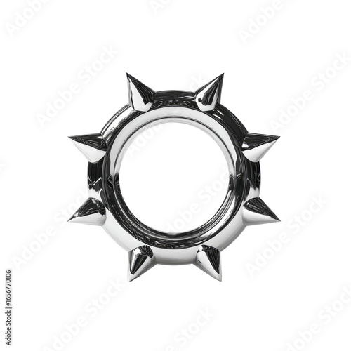Circular metal ring with spiked exterior