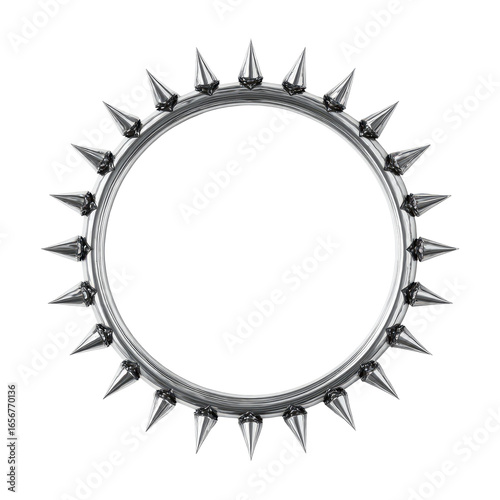 Circular metal frame with sharp spikes