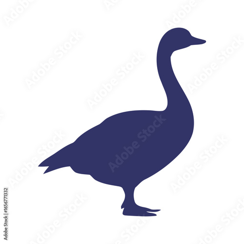 Dark blue goose silhouette bird