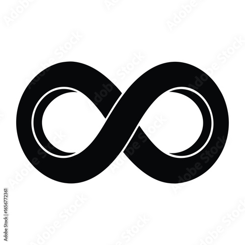 Infinity Symbol Vector Graphic Download Free Black Lemniscate Loop on White Background