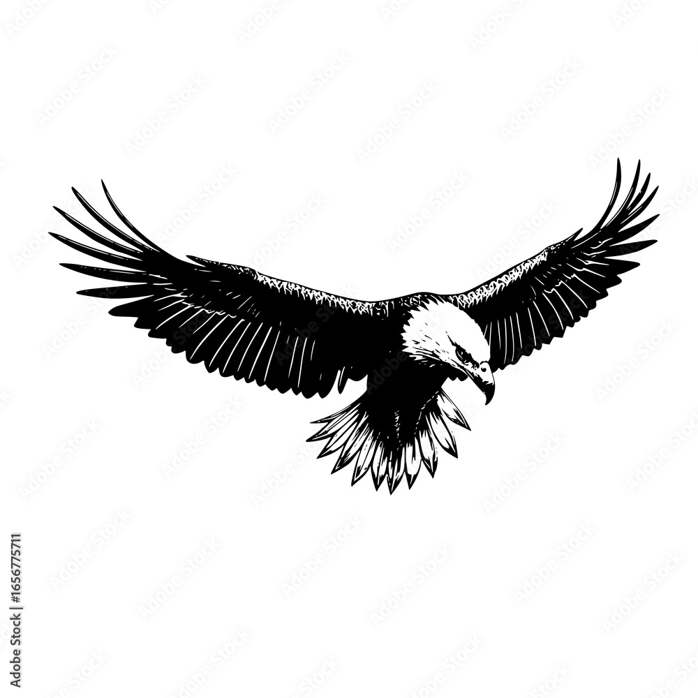 Naklejka premium Majestic eagle vector illustration – perfect for logos, branding, t-shirts, and creative designs
