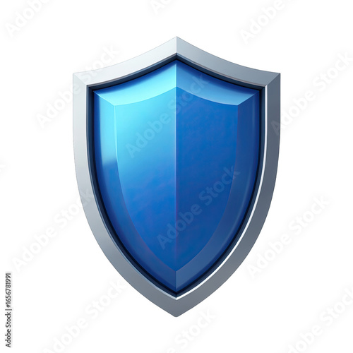 Free Download Glossy blue shield with a metallic silver edge. - GFXLoad