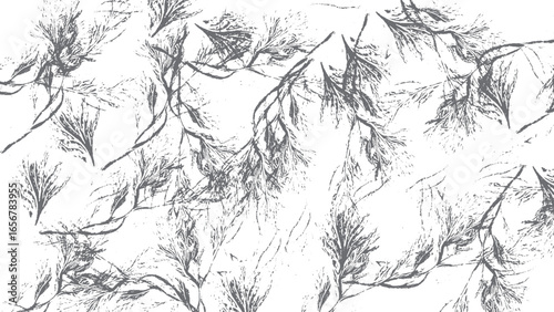 grunge floral background with vintage leaves and distressed texture for abstract graphic design