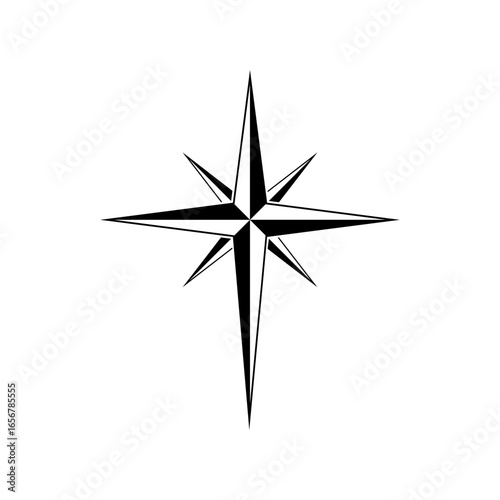 compass star vector template, north star, or star of bethlehem