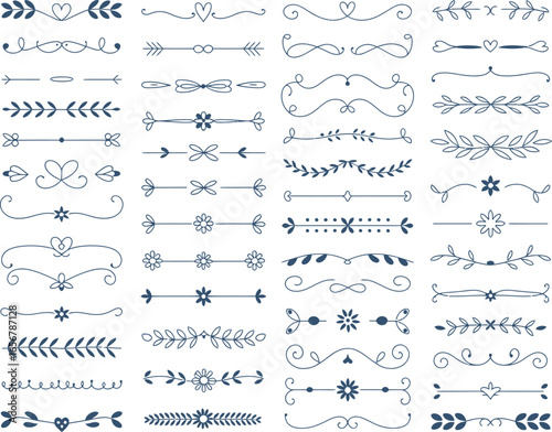 Decorative Black And White Flourish Elements Vector Graphics Collection