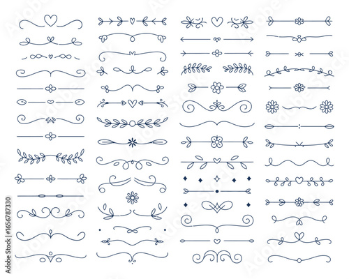 Elegant Decorative Divider Collection A Variety of Flourishes and Floral Elements