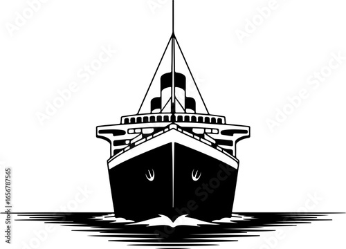 Majestic ocean liner sailing through choppy waters ship vessel.