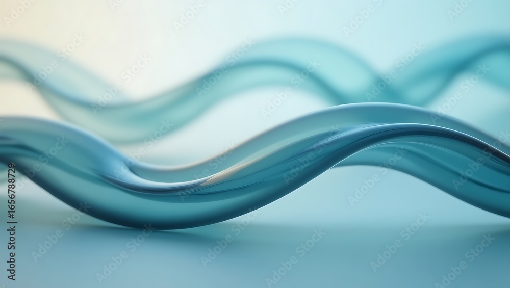 Naklejka premium Abstract Blue Waves Graphic Design for Business and Creative Digital Projects Modern Water Swirls Background Design Aquamarine Artistic Illustration