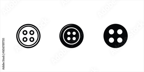clothing button vector set hand drawn illustration on white background, silhouette vector icon set.