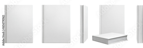 Multiple perspectives of a blank white book