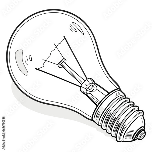 This image features three hand-drawn light bulbs, each uniquely designed and surrounded by radiating lines symbolizing ideas and creativity. The light bulbs are colored in soft yellow and orange tones