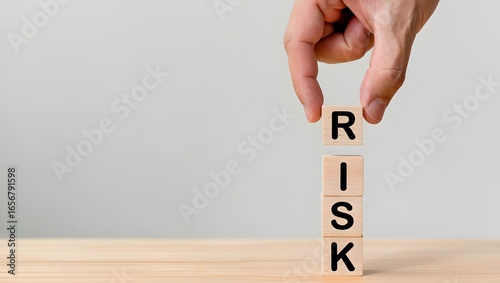Hand Adjusting Risk Word Blocks Concept