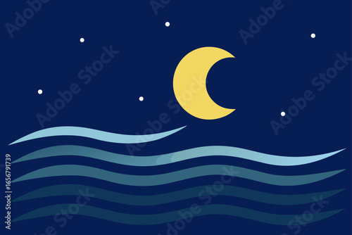  long exposure of moonlight on ocean waves