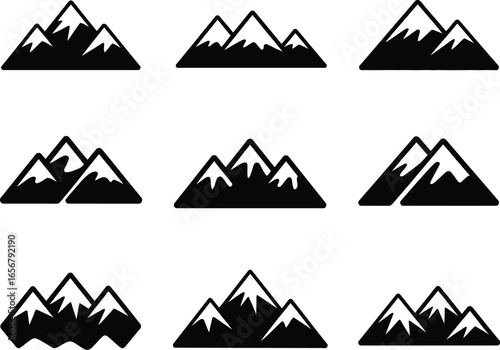 A Collection of Black and White Silhouette Illustrations of Various Mushroom Types