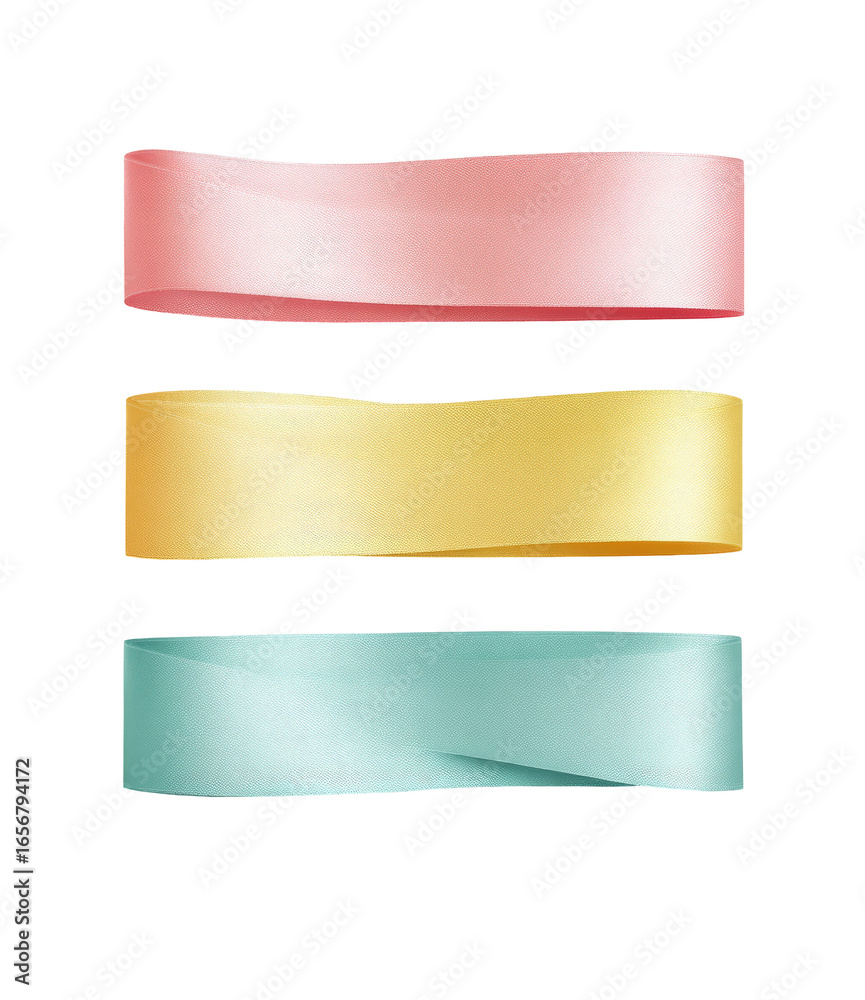 Obraz premium Three horizontal rectangular shapes, smooth gradients of pale rose, gold, and teal, outlined in a contrasting color