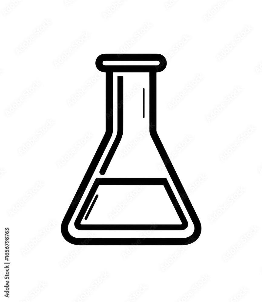 Simple black outline of a conical flask Simple black outline of a conical flask