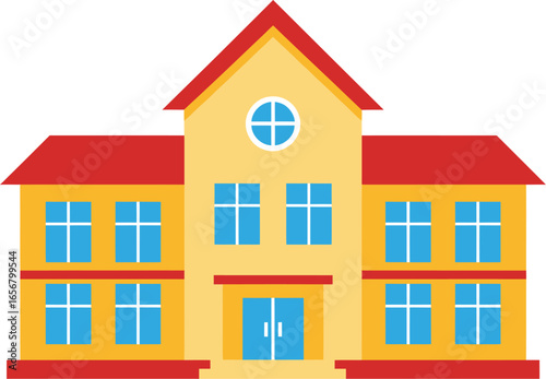 Cute school building illustration