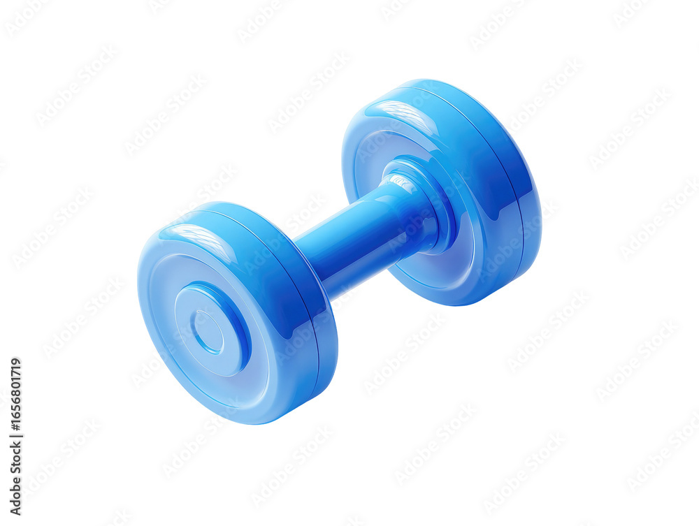 3D rendered light-blue dumbbell, isometric view. Smooth, glossy finish 3D rendered light-blue dumbbell, isometric view. Smooth, glossy finish