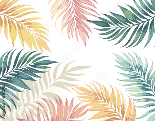 vintage style tropical palm fronds vector art design.leaf, paradise, art, frond, illustration, jungle, palm, vintage, design, exotic,