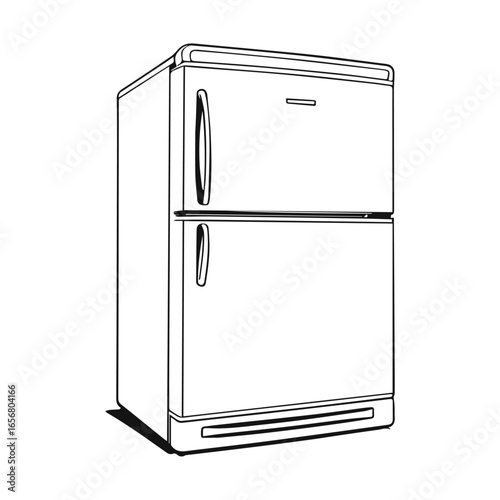 modern refrigerator isolated on white
