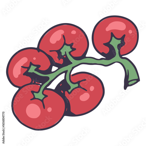 A bunch of ripe cherry tomatoes