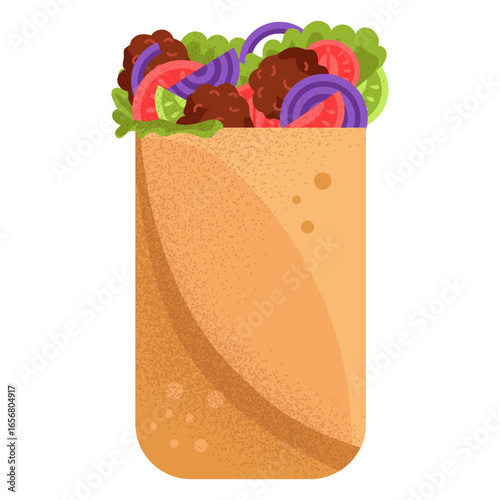 Arabic food shawarma illustration