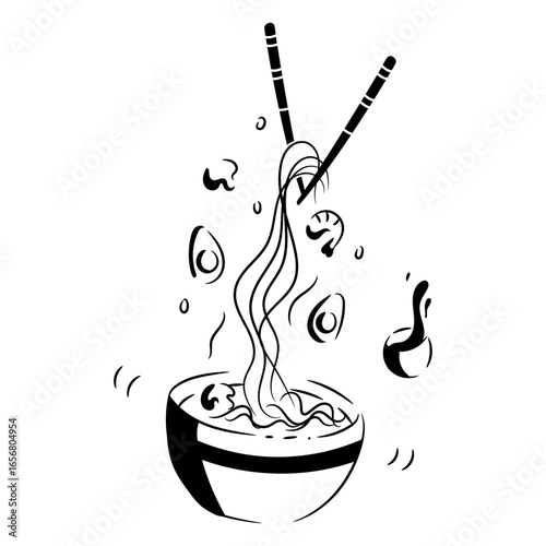 Asian food ramen noodle bowl