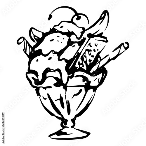 Big ice cream cup with topping