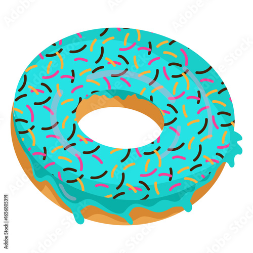 Blue glaze doughnut illustration