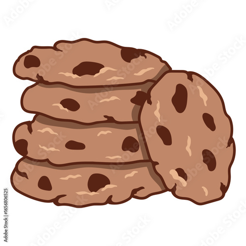 Chocolate cookies color stroke sweets
