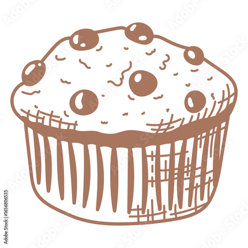 Chocolate chips muffin filled stroke