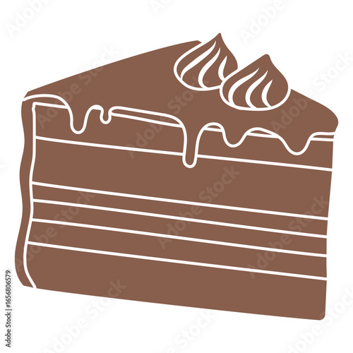 Chocolate cut out piece of cake