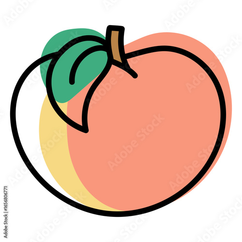 Color stroke abstract peach