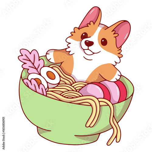 Corgi ramen character