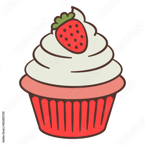 Cute strawberry cupcake design