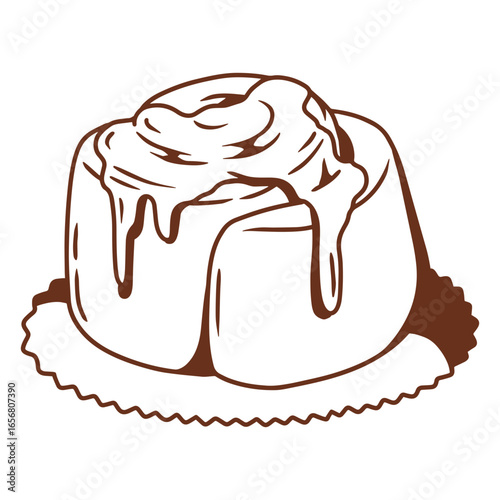 Delicious cinnamon roll illustration