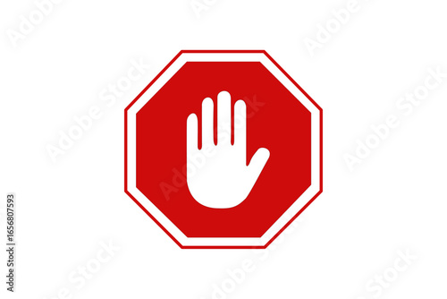 stop hand sign,
Stop Work Authority Icon | Red Polygon Stop Hand Symbol for Safety & Warning