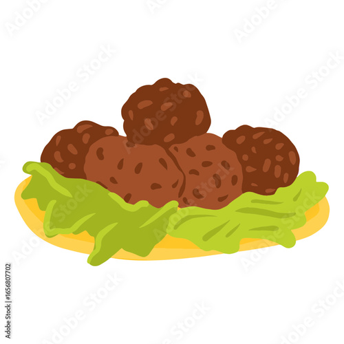 Falafel arabic food illustration