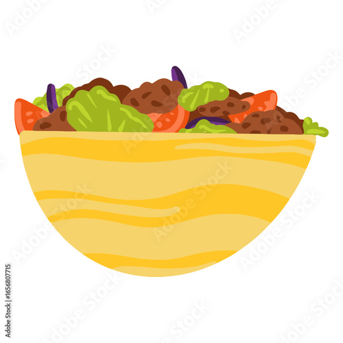 Falafel kebab arabic food illustration