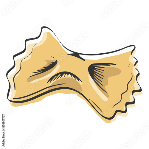 Farfalle pasta drawn