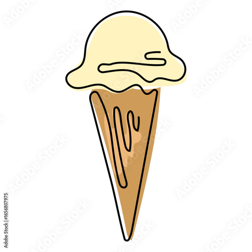Food continuous line ice cream color