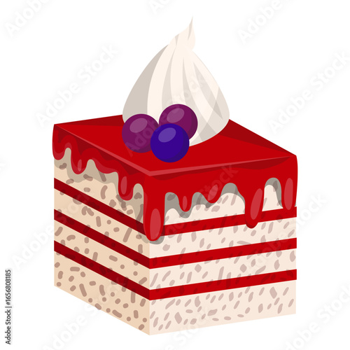 Forest fruit cake slice