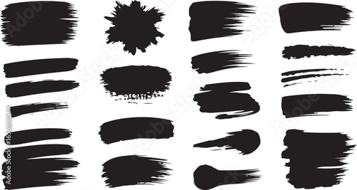 Black Grunge spray paint and brush strokes background