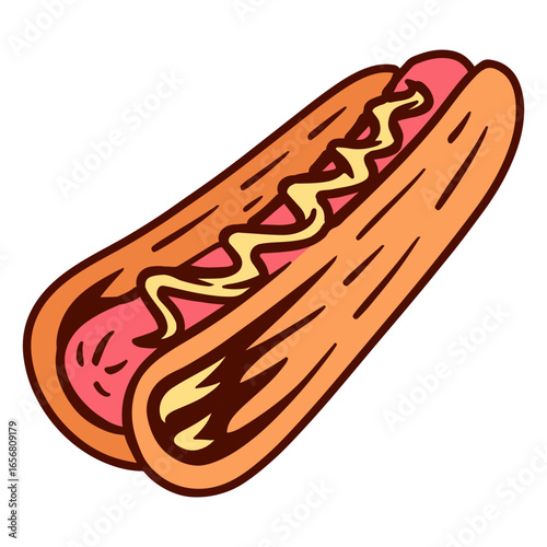 Hot dog color stroke food