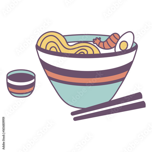 Japanese food ramen with chopsticks
