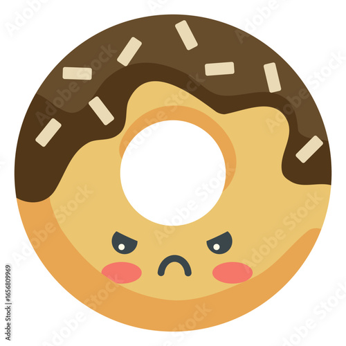 Kawaii angry donut